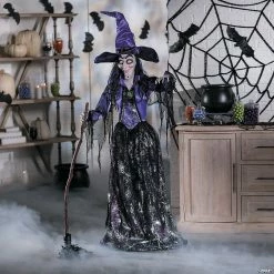 Budget ❤️ 3' x 5' Large Spellbound Glam Witch with Light-Up Eyes Standing Halloween Decoration ❤️ -Halloween Home Decor Sales 3 x 5 large spellbound glam witch with light up eyes standing halloween decoration13804935 a02
