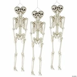 Cheapest ✔️ Bulk Two-Headed Life-Size Posable Skeleton 🛒 Halloween Decorations - 3 Pc. 🔥
