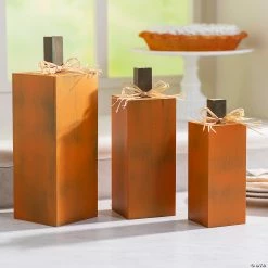 Deals ✨ Fall Pumpkin Wood Block Set - 3 Pc. 🔔