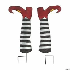 Flash Sale 🔥 Gothic Halloween Witch Legs Yard Stakes 🛒