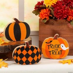 Cheap π Halloween Pumpkin Tabletop Blocks - 3 Pc. π
