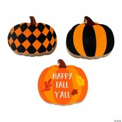 Cheap 👏 Halloween Pumpkin Tabletop Blocks - 3 Pc. 😀 -Halloween Home Decor Sales halloween pumpkin tabletop blocks 3 pc 14114109 a02