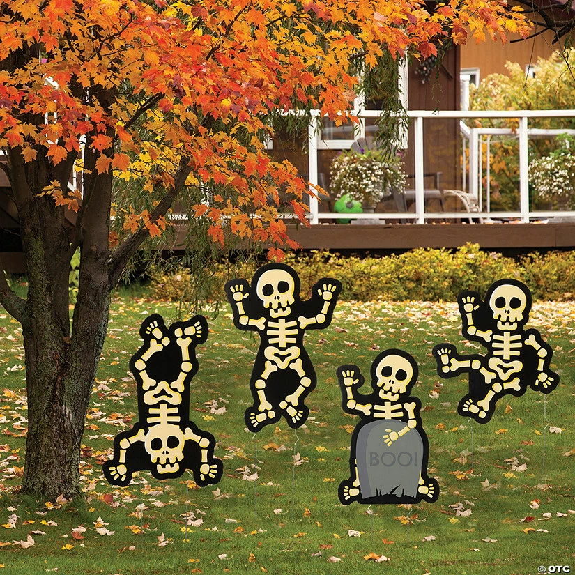 Flash Sale ⭐ Halloween Skeleton Yard Signs - 4 Pc. ✔️ 1 Flash Sale ⭐ Halloween Skeleton Yard Signs - 4 Pc. ✔️