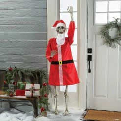 Budget π― Life-Size Posable Skeleton with Santa Outfit Kit - 4 Pc. β€οΈ