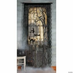 Discount 🌟 Spooky Lighted Lace Curtain Panel Halloween Decoration 🌟