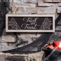 Outlet 🎁 Trick-or-Treat Spider Web 🔔 Halloween Decoration Sign ⭐