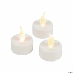 New 🎉 Battery-Operated Tea Light Candles - 12 Pc. 🎉 -Halloween Home Decor Sales white battery operated tea light candles 12 pc 91 5004 d